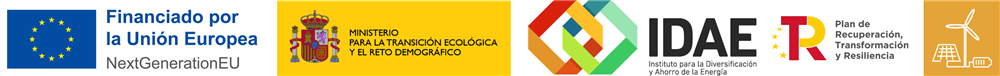 Recovery Plan, Ecological Transition, IDAE and NextGenerationEU logos