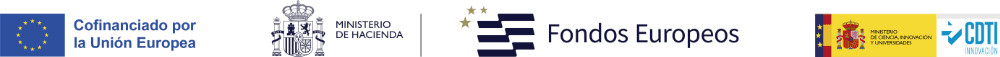 Co-financed by the European Union, Ministry of Finance, European Funds and CDTI logos