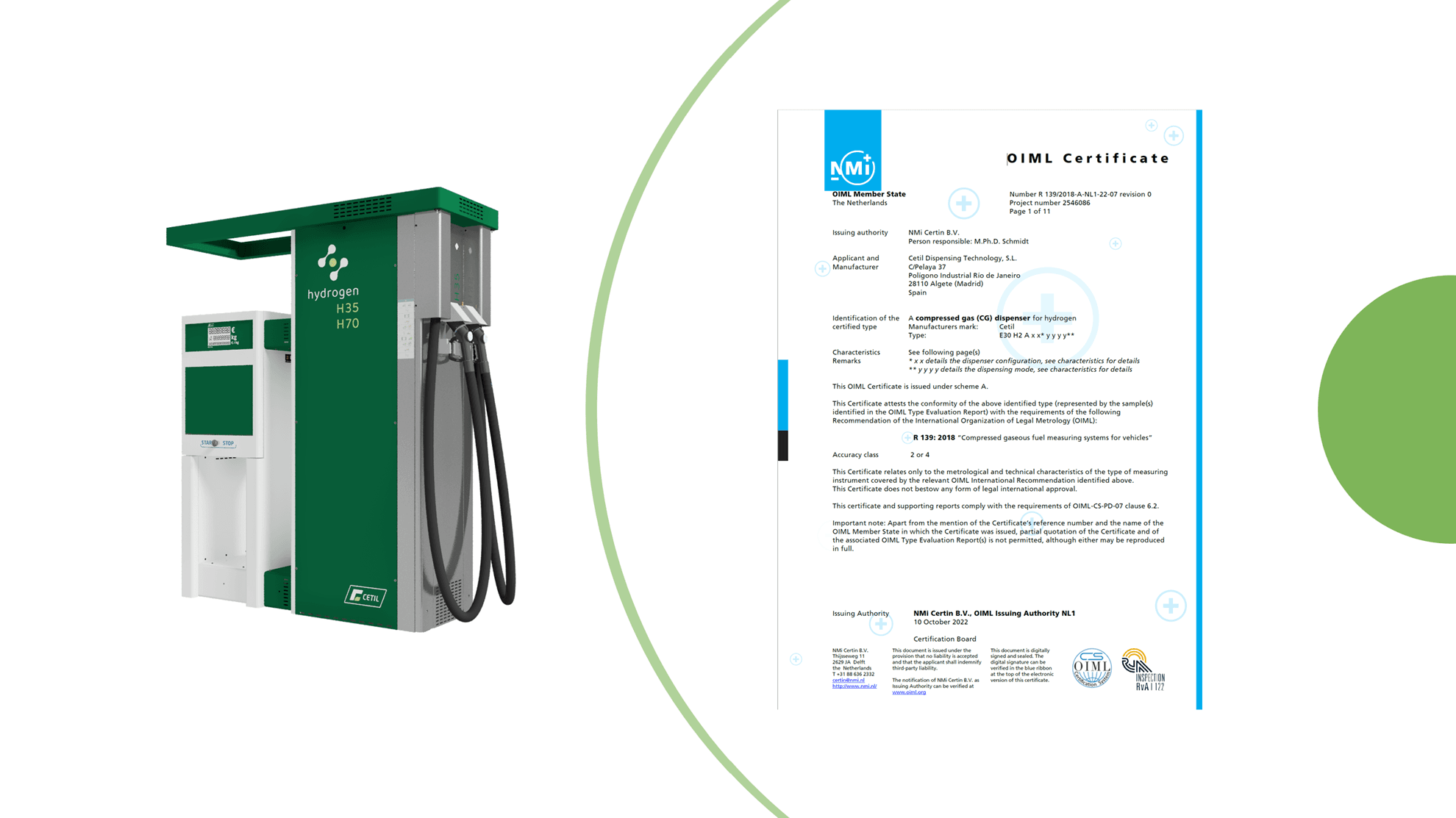 E30 H2 dispenser OIML R 139:2018 certification