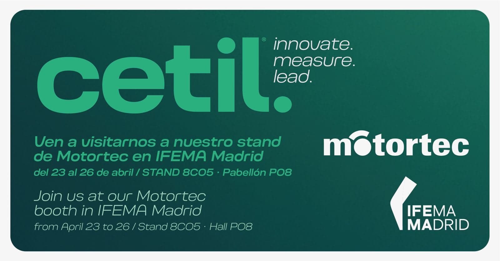 Cetil, presente en Motortec 2025 junto a 2i